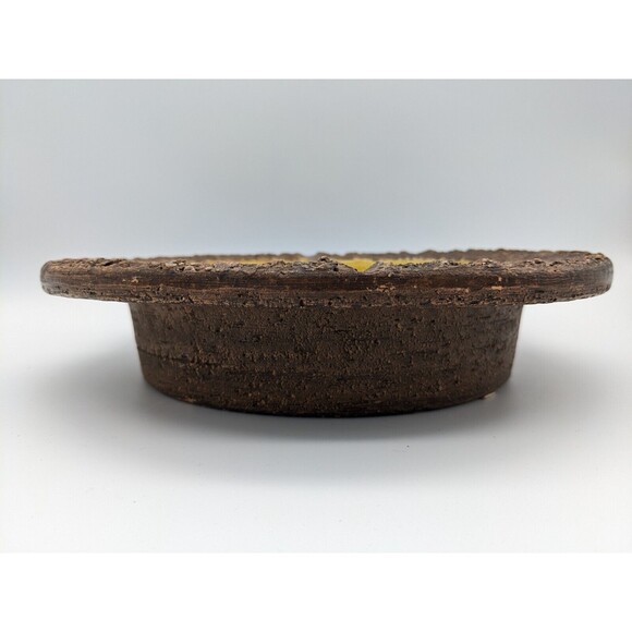 VTG Bitossi Ashtray Round Bowl Brown Mustard Glaze 60s 70s Italy Brutalist 10.5" - Picture 3 of 16